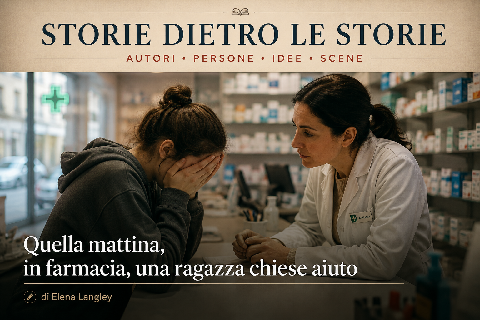 Quella mattina, in farmacia, una ragazza chiese aiuto